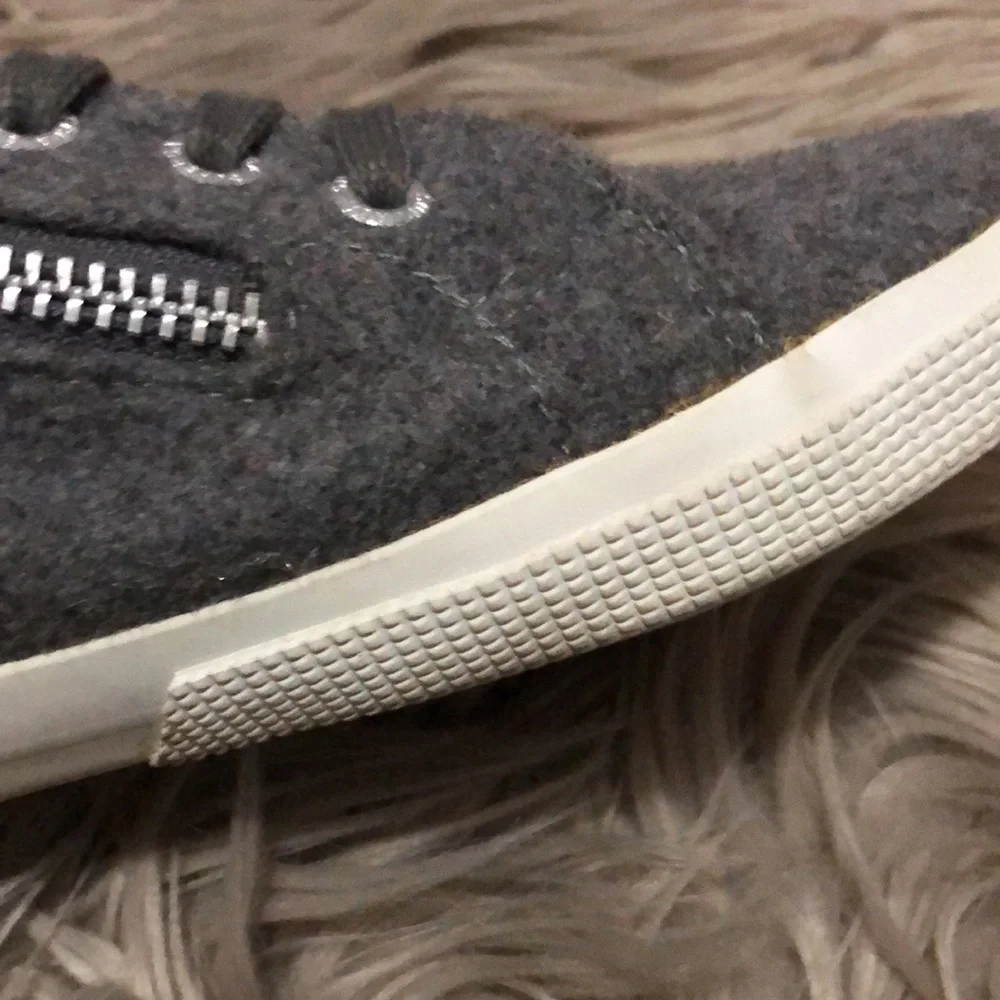 Superga Wool Blend HighTops-Gray-Sz 39.5-Side Zip Details/Lace Up Front - Picture 12 of 16